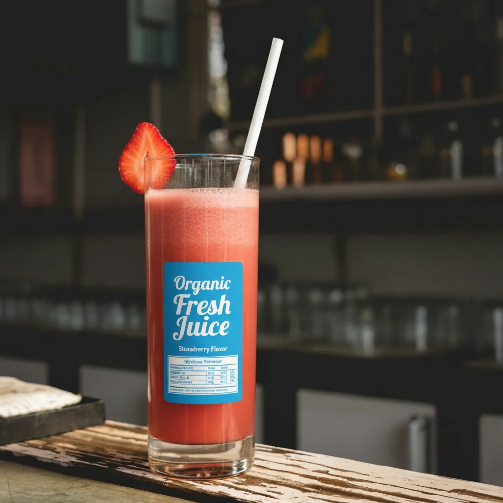 Strawberry Beverage Label